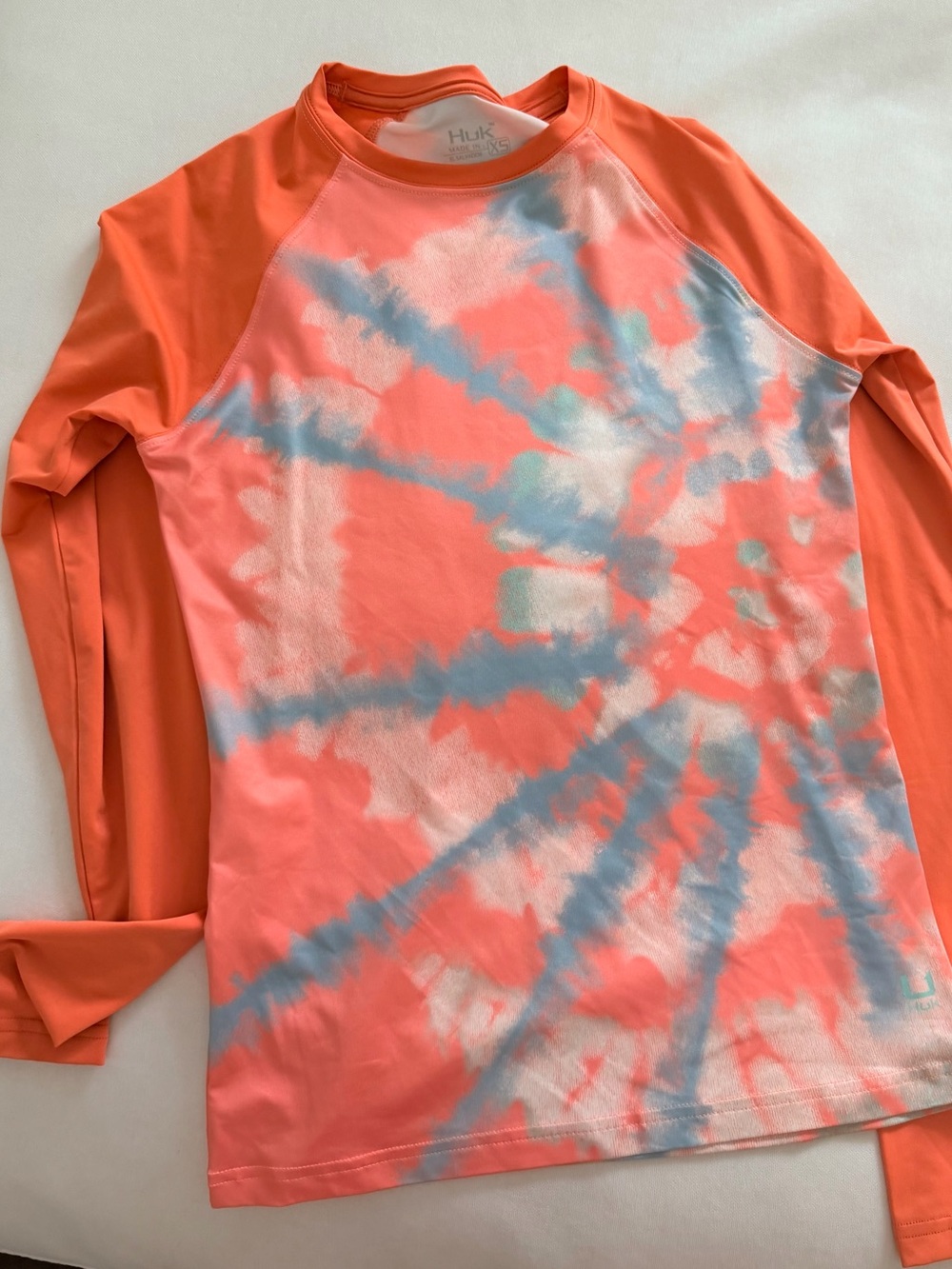 Huk Tie-Dye Coral Performance Long Sleeve Sun Shirt